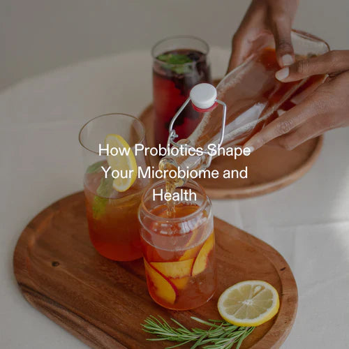 Pouring probiotic drinks with citrus and herbs – supporting gut health, microbiome balance, and natural GLP-1 response