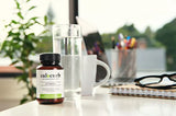 Calocurb GLP-1 supplement on desk for natural appetite suppressant and focus support
