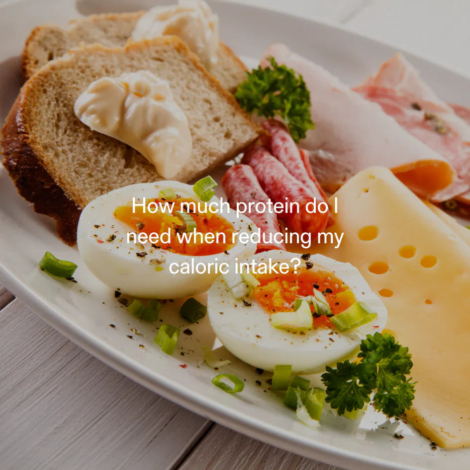 High-protein breakfast plate with eggs, cheese, and meat – supporting satiety and GLP-1 activation during calorie reduction