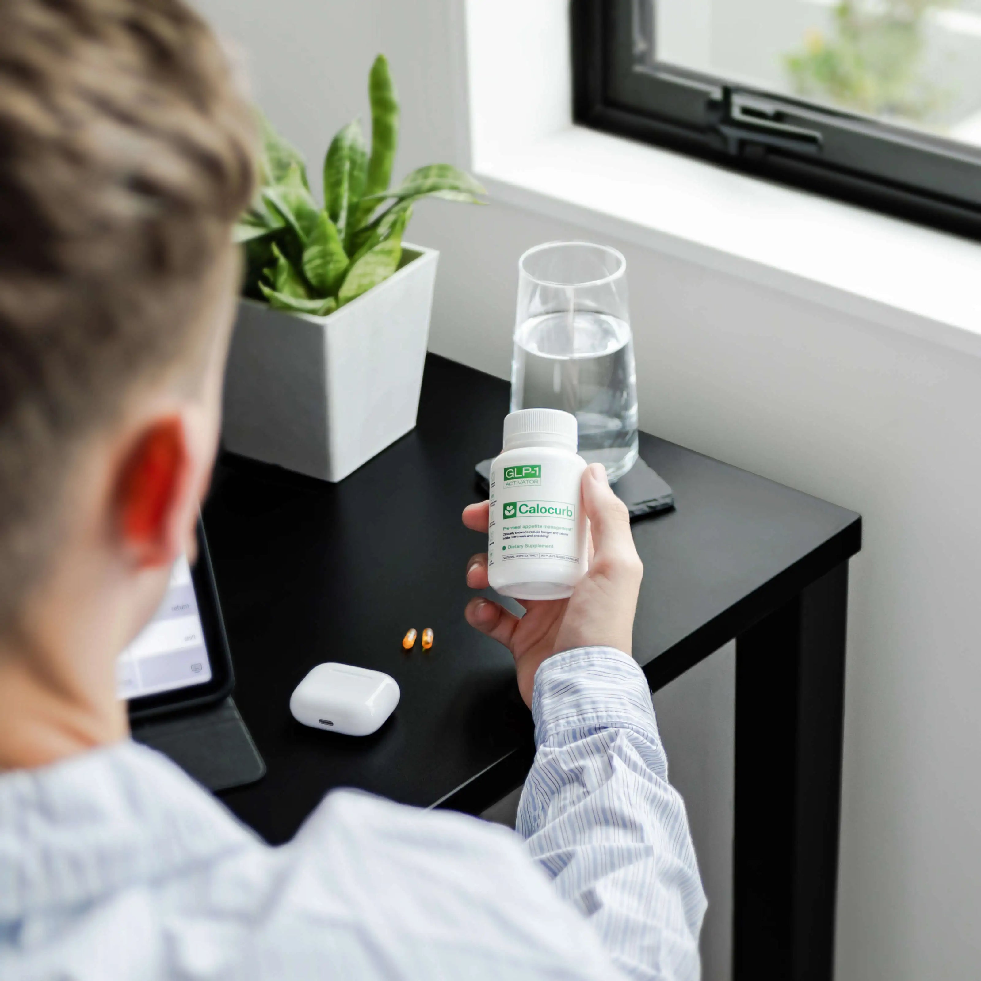 Calocurb GLP-1 supplement for natural appetite suppression, plant-based daily support for mindful eating